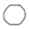 ( Positively Conscious ) Balenciaga 0911 ANTIQUE SILVER Bracelet à Plaque Logo Femme
