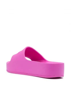 ( Positively Conscious ) Balenciaga 5000 PINK Claquettes à Logo Embossé Femme -Vente magasin Balenciaga 16191992 33232152 600