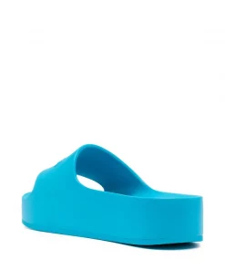 ( Positively Conscious ) Balenciaga Claquettes à Logo Embossé 4000 BLUE -Vente magasin Balenciaga 16191993 33231250 600