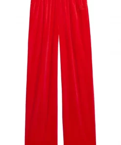 ( Positively Conscious ) Balenciaga Pantalon De Jogging Ample En Velours 6131 TANGO RED