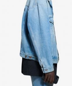 ( Positively Conscious ) Balenciaga 4307 MEDIUM VINTAGE INDIG Veste En Jean à Logo Brodé Homme -Vente magasin Balenciaga 16192977 32873173 600