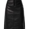 ( Positively Conscious ) Balenciaga Jupe Mi-longue En Cuir 1000 BLACK