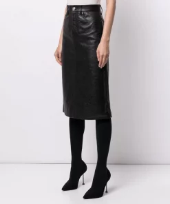 ( Positively Conscious ) Balenciaga Jupe Mi-longue En Cuir 1000 BLACK -Vente magasin Balenciaga 16193599 33755435 600