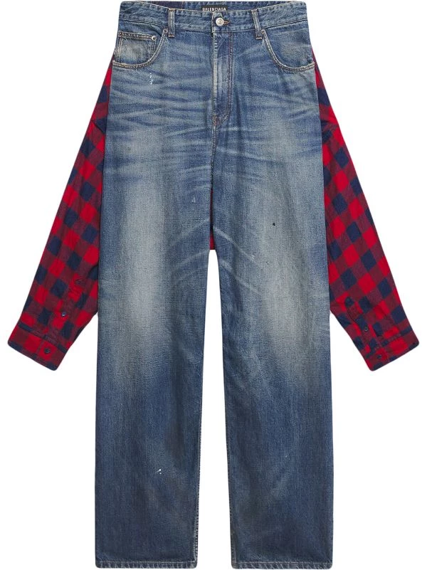 ( Positively Conscious ) Balenciaga 4915 DIRTY DARK BLUE Jean à Détail De Chemise Femme 3 ( Positively Conscious ) Balenciaga 4915 DIRTY DARK BLUE Jean à Détail De Chemise Femme