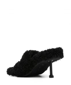 ( Positively Conscious ) Balenciaga 1096 BLACK/WHITE/RED Sandales Furry 80 Mm Femme -Vente magasin Balenciaga 16195057 33382424 600
