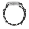 ( Nouvelle Collection ) Balenciaga 1766 BLACK/WH/ANT SILVER Bracelet En Corde à Plaque Logo Femme -Vente magasin Balenciaga 16195074 32873216 600
