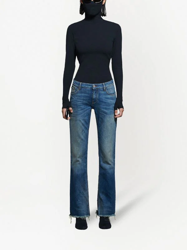 ( Positively Conscious ) Balenciaga Jean évasé à Effet Délavé Femme 4 ( Positively Conscious ) Balenciaga Jean évasé à Effet Délavé Femme – Image 2