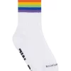 ( Positively Conscious ) Balenciaga Chaussettes à Imprimé Fetish Rainbow WHITE -Vente magasin Balenciaga 16203120 34088949 600