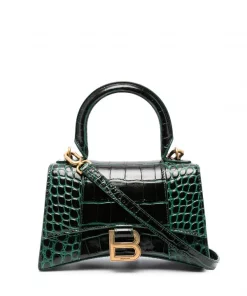 ( Nouvelle Collection ) Balenciaga 3011 GREEN Mini Sac à Main Hourglass XS Femme