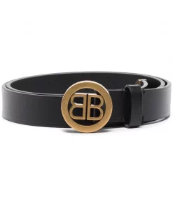 ( Nouvelle Collection ) Balenciaga Ceinture à Boucle Logo BB 1000 BLACK