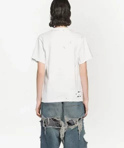 ( Positively Conscious ) Balenciaga 9081 DIRTY WHITE/BLACK T-shirt à Slogan Imprimé Femme -Vente magasin Balenciaga 16579598 34206224 600