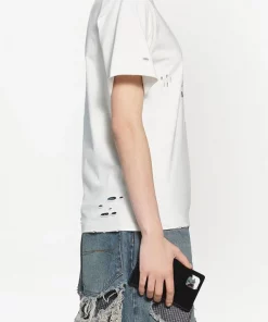 ( Positively Conscious ) Balenciaga 9081 DIRTY WHITE/BLACK T-shirt à Slogan Imprimé Femme -Vente magasin Balenciaga 16579598 34206226 600