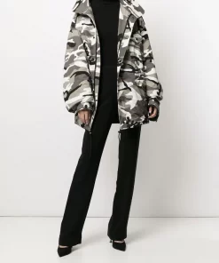 ( Positively Conscious ) Balenciaga 1240 GREY Parka à Imprimée Camouflage Femme -Vente magasin Balenciaga 16579632 34237535 600