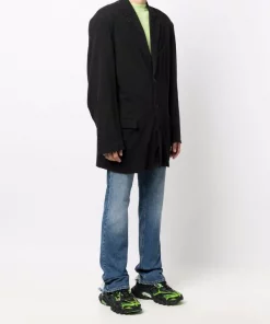 ( Positively Conscious ) Balenciaga Blazer Droit à Effet Usé Homme -Vente magasin Balenciaga 16579635 34568264 600