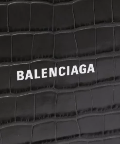 ( Positively Conscious ) Balenciaga 1390 DARK GREY/L WHITE Pochette Cash à Effet Peau De Crocodile Femme -Vente magasin Balenciaga 16579661 33179723 600