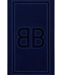 ( Positively Conscious ) Balenciaga 4100 NAVY Serviette De Plage à Logo BB Homme