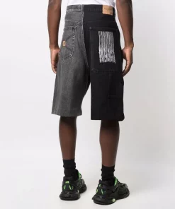 ( Positively Conscious ) Balenciaga 1055 WASHED BLACK Short En Jean Bicolore Homme -Vente magasin Balenciaga 16579673 34290048 600