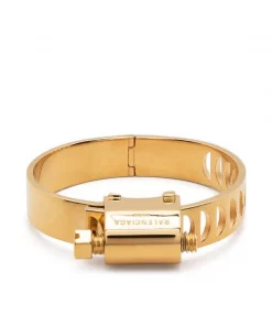( Positively Conscious ) Balenciaga 0027 SHINY GOLD Bracelet Tool à Découpes Femme