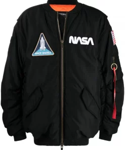 ( Positively Conscious ) Balenciaga Veste Bomber NASA à Détails De Patchs Homme