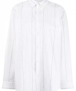 ( Positively Conscious ) Balenciaga Chemise à Fines Rayures Femme