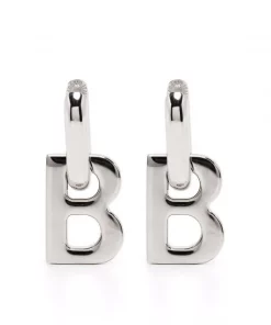 ( Nouvelle Collection ) Balenciaga Boucles D'oreilles B Chain XS 0926 SHINY SILVER