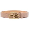 ( Positively Conscious ) Balenciaga 6310 NUDE BEIGE Ceinture Embossée à Boucle BB Femme
