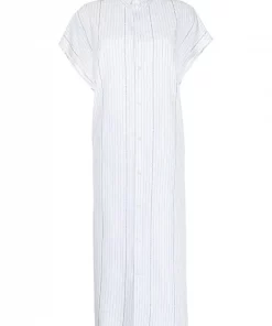 ( Positively Conscious ) Balenciaga 9040 WHITE/BLACK Robe-chemise Rawcut SI à Logo Imprimé Femme