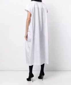 ( Positively Conscious ) Balenciaga 9040 WHITE/BLACK Robe-chemise Rawcut SI à Logo Imprimé Femme -Vente magasin Balenciaga 16580739 34064031 600