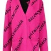 ( Positively Conscious ) Balenciaga 1401 PINK/BLACK Cardigan à Motif Monogrammé En Intarsia Femme -Vente magasin Balenciaga 16580746 33648754 600