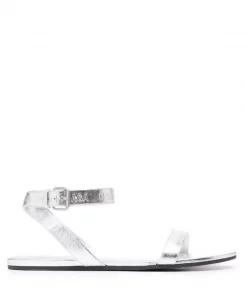 ( Positively Conscious ) Balenciaga Sandales à Effet Métallisé 8100 SILVER