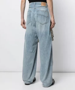 ( Positively Conscious ) Balenciaga Pantalon Ample Hybrid Cargo à Empiècement Superposé 8961 CLEAR LIGHT BLUE -Vente magasin Balenciaga 16580772 34063871 600