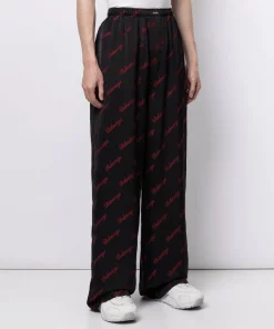 ( Positively Conscious ) Balenciaga 1076 BLACK/RED Pantalon Ample à Logo Imprimé Homme -Vente magasin Balenciaga 16580773 33755489 600
