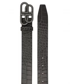 ( Positively Conscious ) Balenciaga 1309 DARK GREY Ceinture à Boucle Logo BB Homme -Vente magasin Balenciaga 16580774 33753957 600