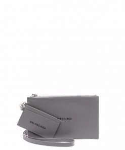 ( Positively Conscious ) Balenciaga Porte-cartes Cash à Lanière 1260 DARK GREY/L BLACK