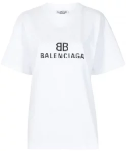 ( Positively Conscious ) Balenciaga T-shirt BB à Logo Femme