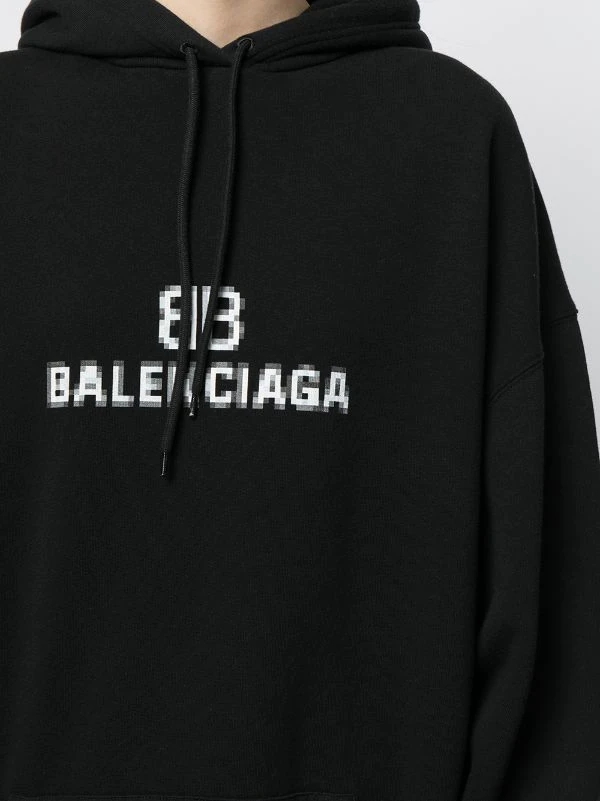 ( Positively Conscious ) Balenciaga Hoodie BB à Logo 1070 BLACK/WHITE 7 ( Positively Conscious ) Balenciaga Hoodie BB à Logo 1070 BLACK/WHITE – Image 5