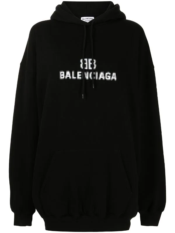 ( Positively Conscious ) Balenciaga Hoodie BB à Logo 1070 BLACK/WHITE 3 ( Positively Conscious ) Balenciaga Hoodie BB à Logo 1070 BLACK/WHITE
