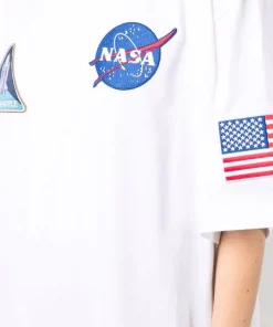 ( Positively Conscious ) Balenciaga 9040 WHITE/BLACK T-shirt à Patchs Space Femme -Vente magasin Balenciaga 16580823 34285196 600