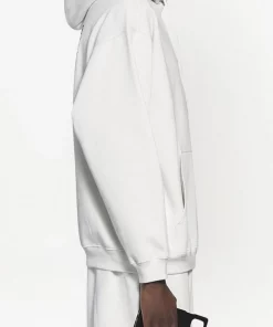 ( Positively Conscious ) Balenciaga 9084 DIRTY WHITE/BLK/BLUE Hoodie à Logo Imprimé Homme -Vente magasin Balenciaga 16580833 33828601 600