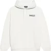 ( Positively Conscious ) Balenciaga 9084 DIRTY WHITE/BLK/BLUE Hoodie à Logo Imprimé Homme