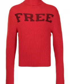 ( Positively Conscious ) Balenciaga 6167 RED/BLACK Pull Free à Col Roulé Femme