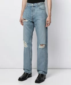 ( Positively Conscious ) Balenciaga 8961 CLEAR LIGHT BLUE Jean Destroyed Normal Droit à Effet Usé Homme -Vente magasin Balenciaga 16580847 34063878 600