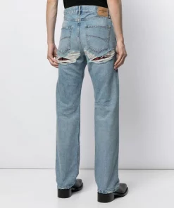( Positively Conscious ) Balenciaga 8961 CLEAR LIGHT BLUE Jean Destroyed Normal Droit à Effet Usé Homme -Vente magasin Balenciaga 16580847 34064041 600