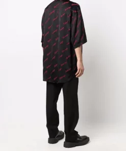 ( Positively Conscious ) Balenciaga Chemise à Logo Imprimé 1076 BLACK/RED -Vente magasin Balenciaga 16580851 34753710 600