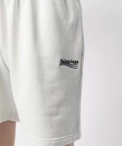( Positively Conscious ) Balenciaga Short De Sport Political Campaign à Logo 9084 DIRTY WHITE/BLK/BLUE -Vente magasin Balenciaga 16580876 33648852 600