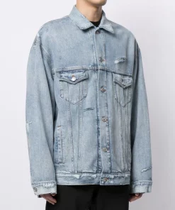 ( Positively Conscious ) Balenciaga Veste En Jean à Effet Usé Femme -Vente magasin Balenciaga 16580880 33618597 600