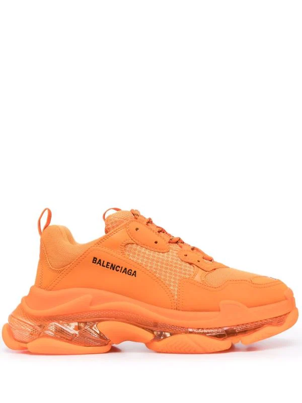 ( Positively Conscious ) Balenciaga Baskets Triple S à Semelle Transparente 7510 ORANGE/ BLACK 3 ( Positively Conscious ) Balenciaga Baskets Triple S à Semelle Transparente 7510 ORANGE/ BLACK