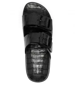 ( Positively Conscious ) Balenciaga Sandales Mallorca à Effet Peau De Crocodile 1010 BLACK -Vente magasin Balenciaga 16580958 33648859 600
