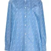( Positively Conscious ) Balenciaga Chemise Rayée à Logo 5531 BLUE/WHITE/WHITE -Vente magasin Balenciaga 16581424 34283909 600