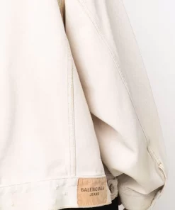( Positively Conscious ) Balenciaga Veste Oversize En Jean à Effet épaules Descendues 9710 LIGHT BEIGE -Vente magasin Balenciaga 16581452 35714665 600